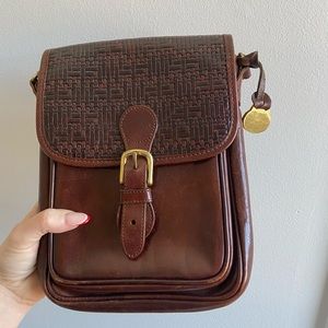 Brahmin Vintage Genuine Leather Woven Wicker Purse